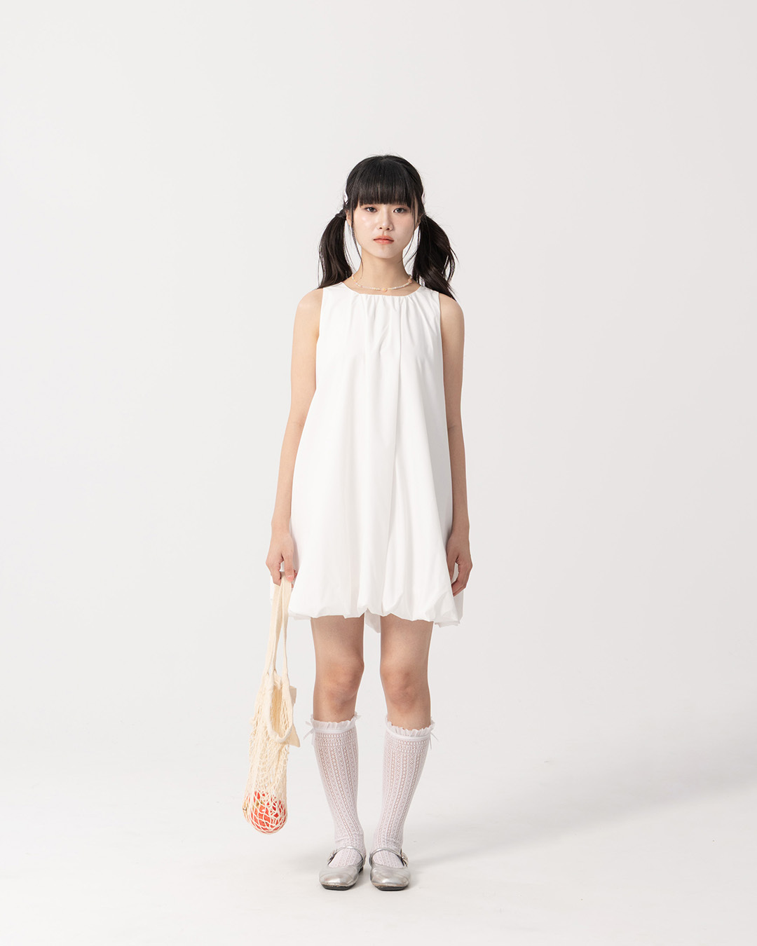 Flower bud balloon design vest dress, available in four colors.【01087251】in stock+pre-order