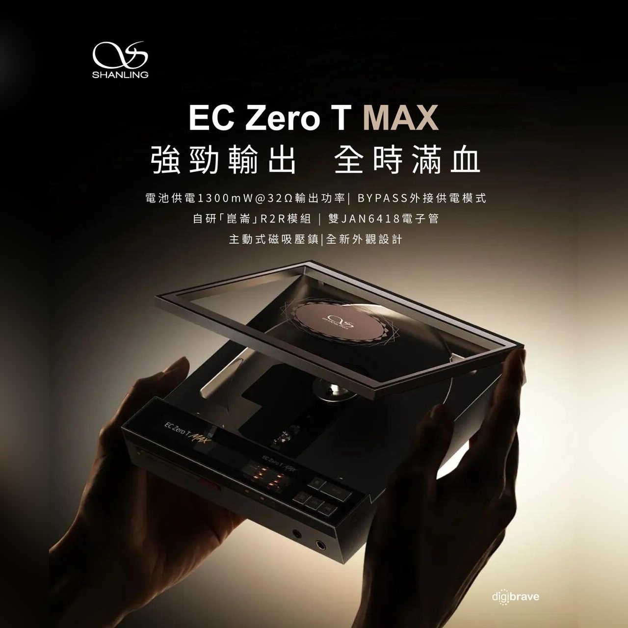 Shanling - EC Zero T MAX 便攜式CD播放機 | 自研 "崑崙" R2R模組 | 雙JAN6418膽 | 主動式磁吸壓鎮
