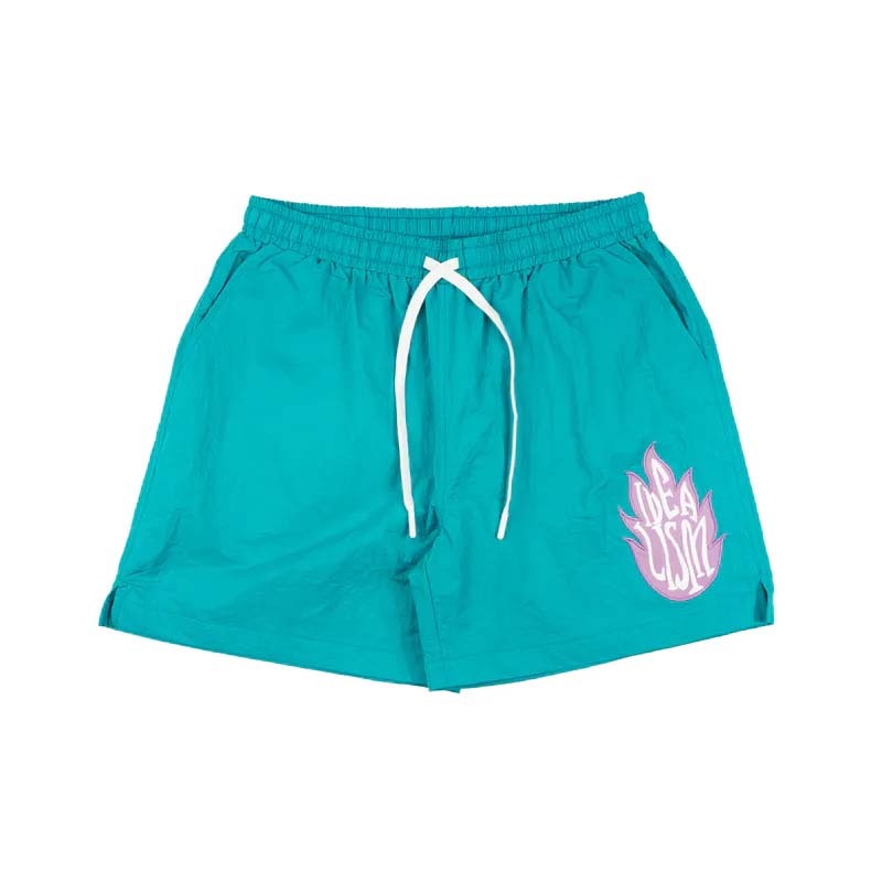 idealism Patch Shorts 貼布火焰 休閒 短褲 藍綠色 ID25010-CA [台灣現貨]