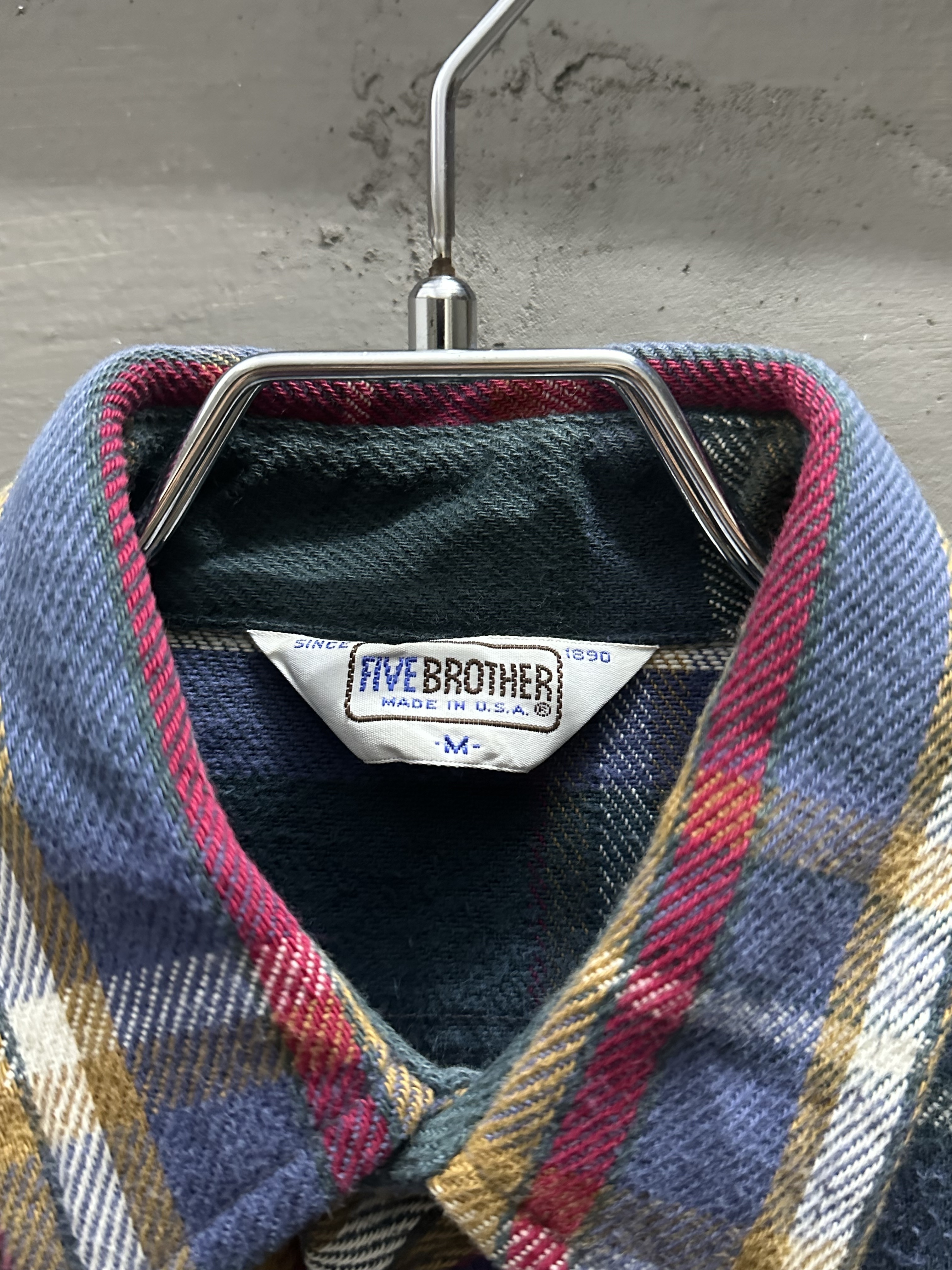 80’s FIVE BROTHERS Flannel Shirt (Made In USA)