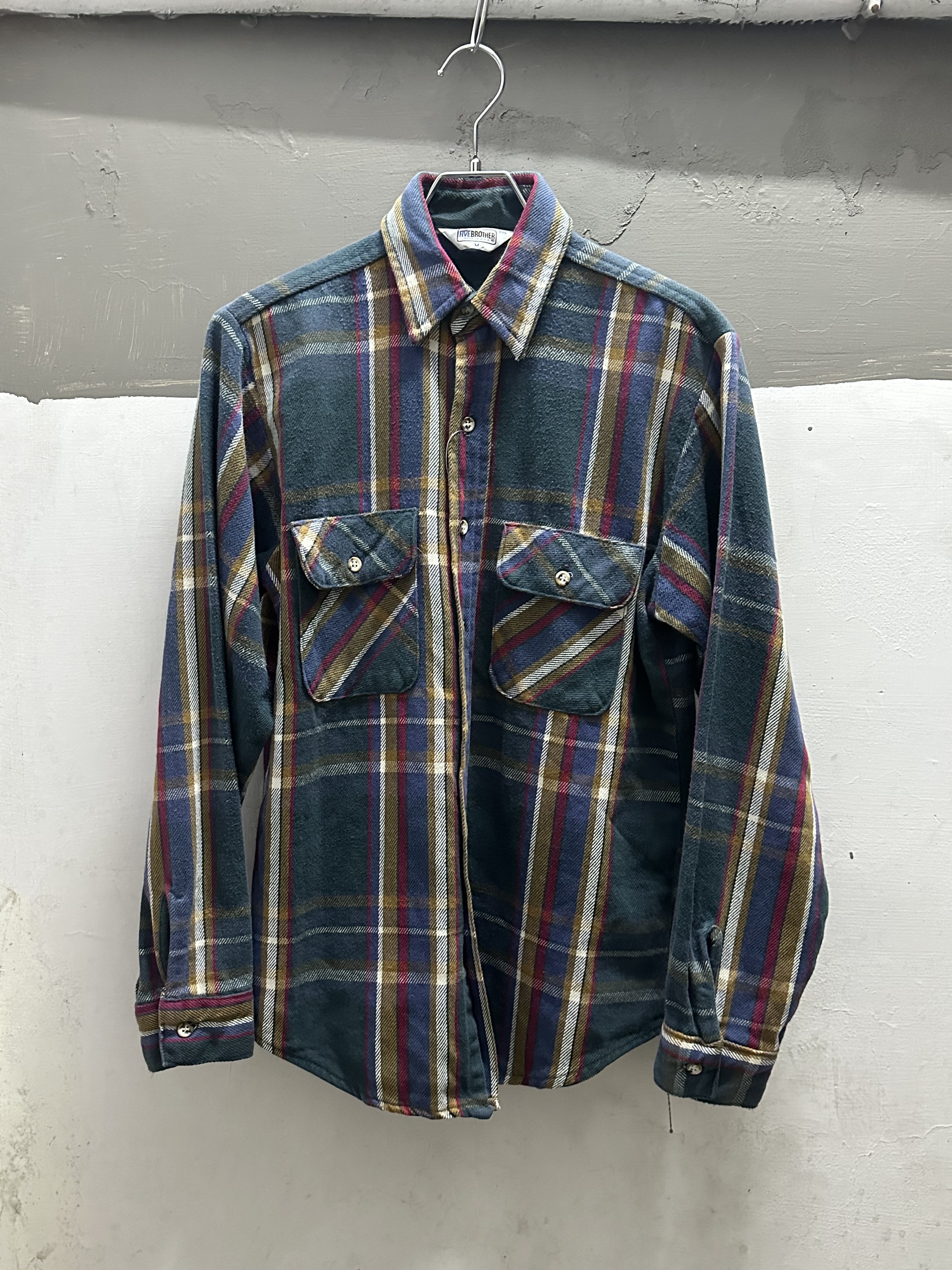 80’s FIVE BROTHERS Flannel Shirt (Made In USA)