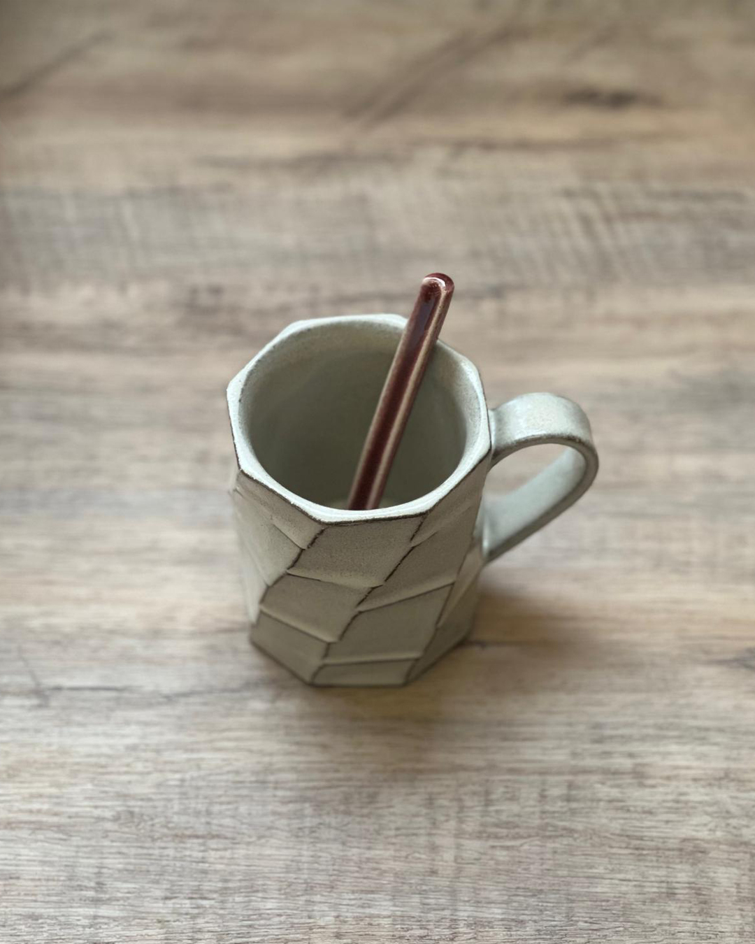 手工陶器 雕刻咖啡杯 高身｜信樂燒