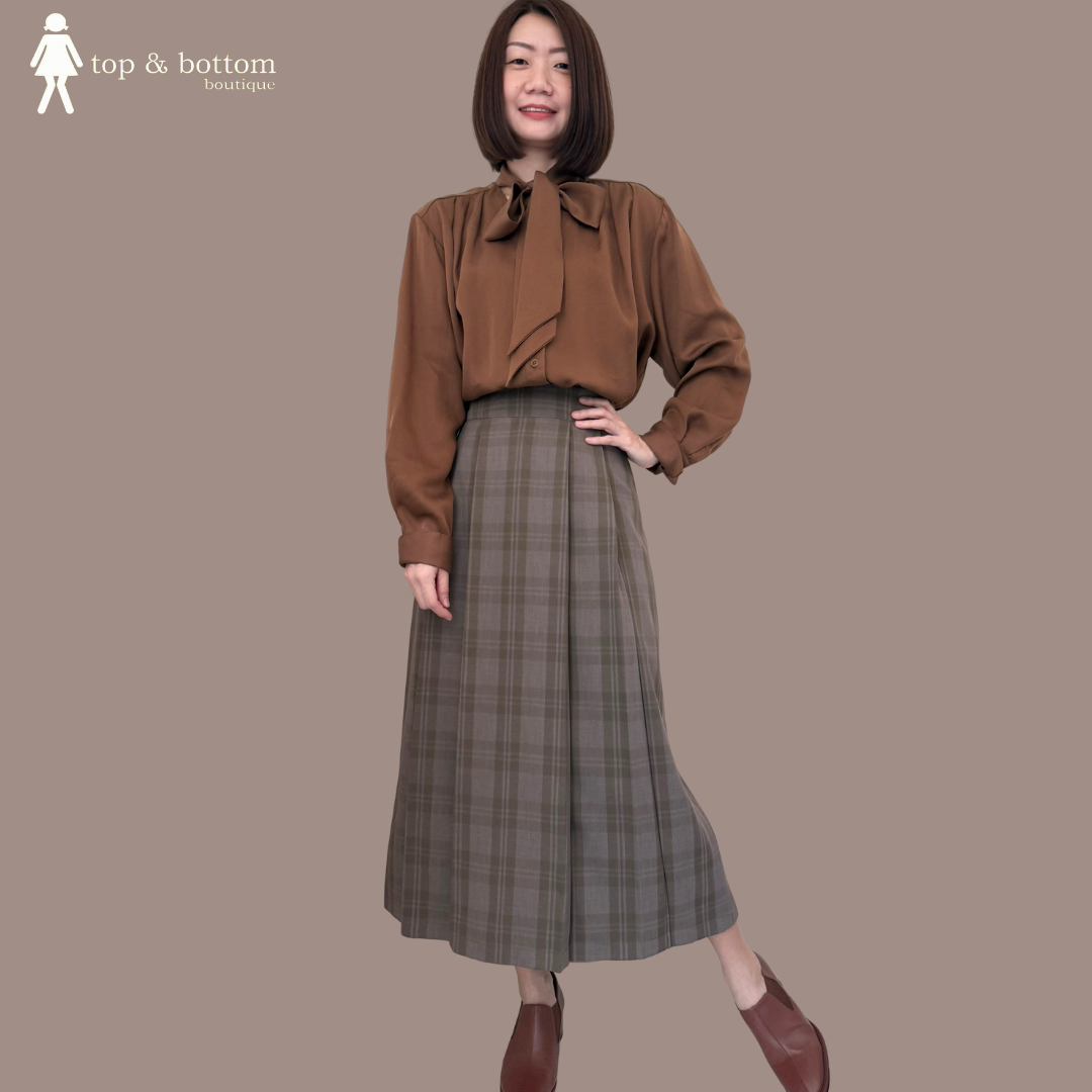 LONG SLEEVE RIBBON FRONT BLOUSE