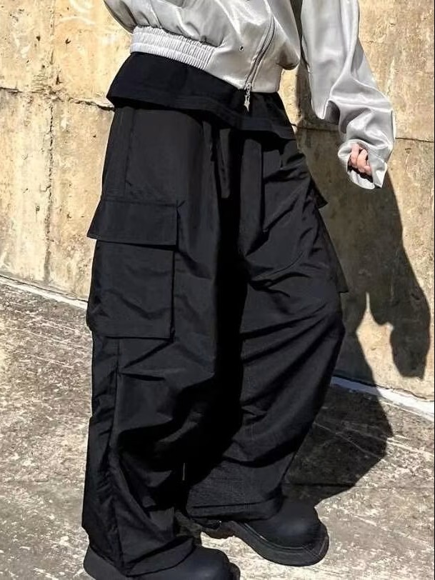 工裝抽繩尼龍風褲