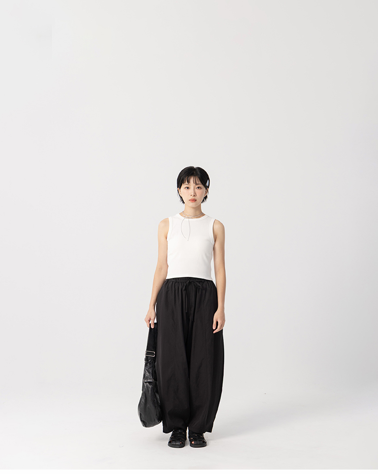 Basic Plain Ribbed Fitted Slim Shoulder Tank Top - Off-White S/M【01099851】in stock+pre-order
