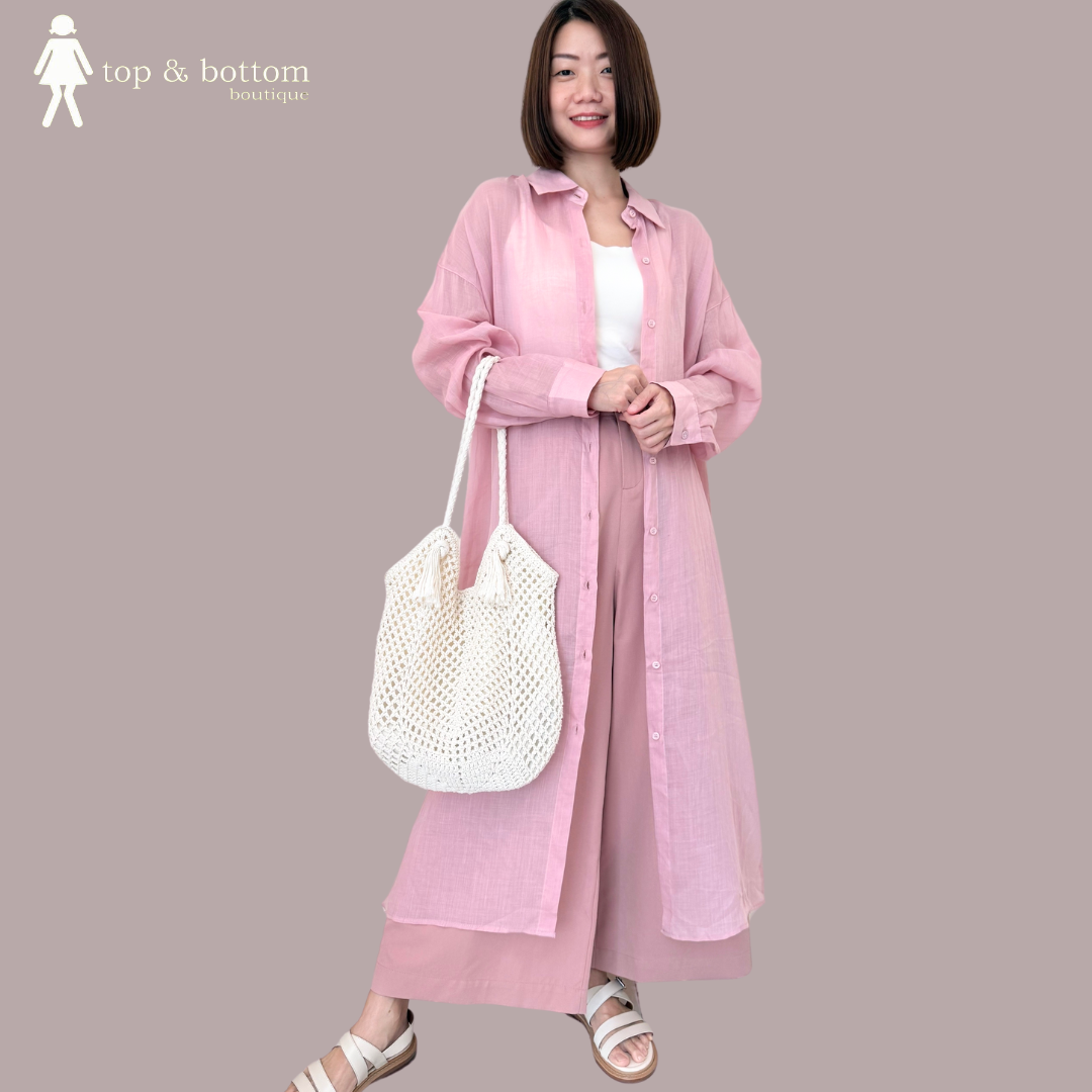 LONG SLEEVE SHEER LONG SHIRT