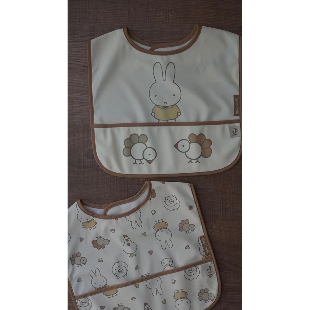 荷蘭Jollein 防水圍兜2入-Miffy Family Farm