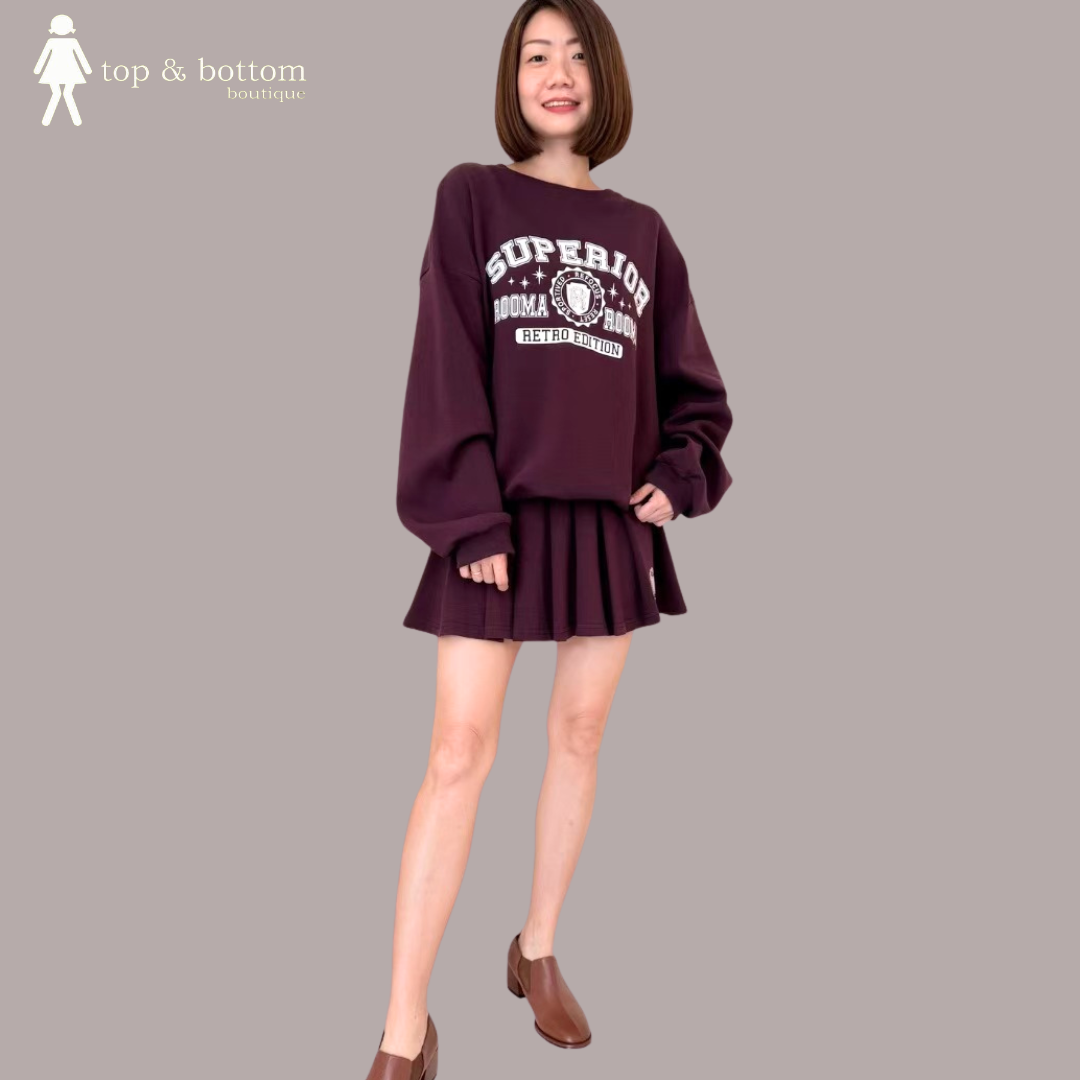 PRINTED OVERSIZE SWEATS WITH SKIRTING SET (2PCS)