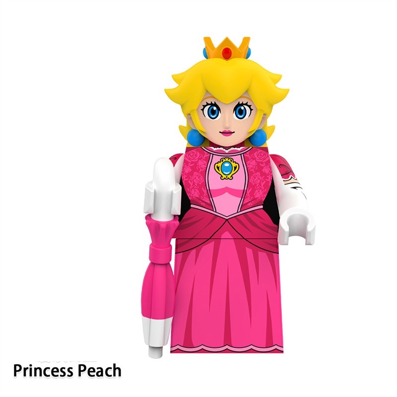 Super Mario Bros Princess Peach Custom Minifigures Fit Lego WM6235 WM3133