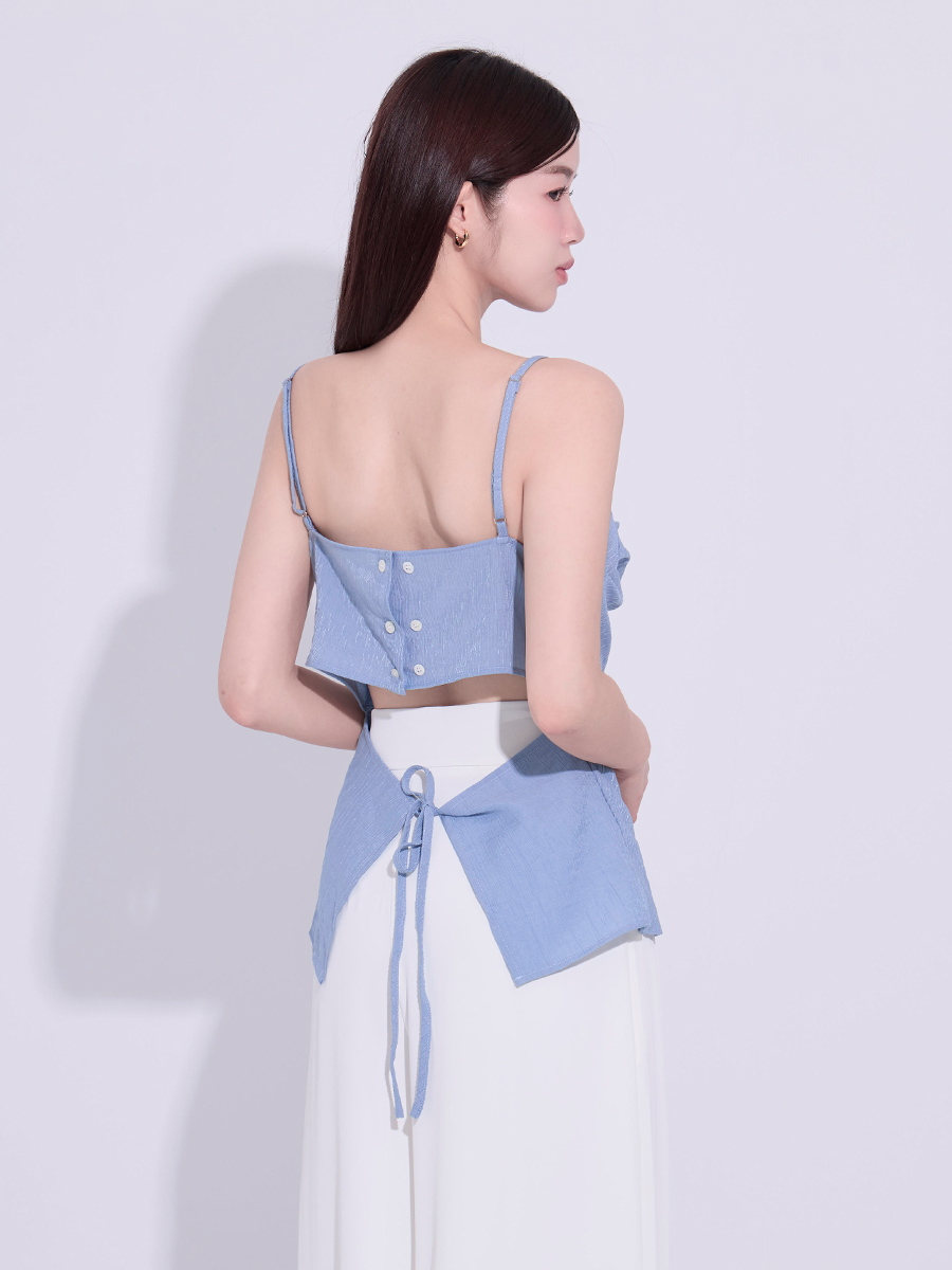 SALE 800 OH!HER 亮澤後簍空造型背心(56%天絲)
