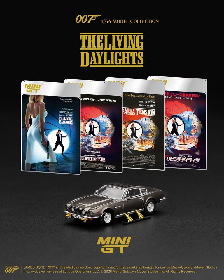預訂PreOrder- MiniGT 922 Aston Martin V8 Vantage “The Living Daylights” – Weapons On