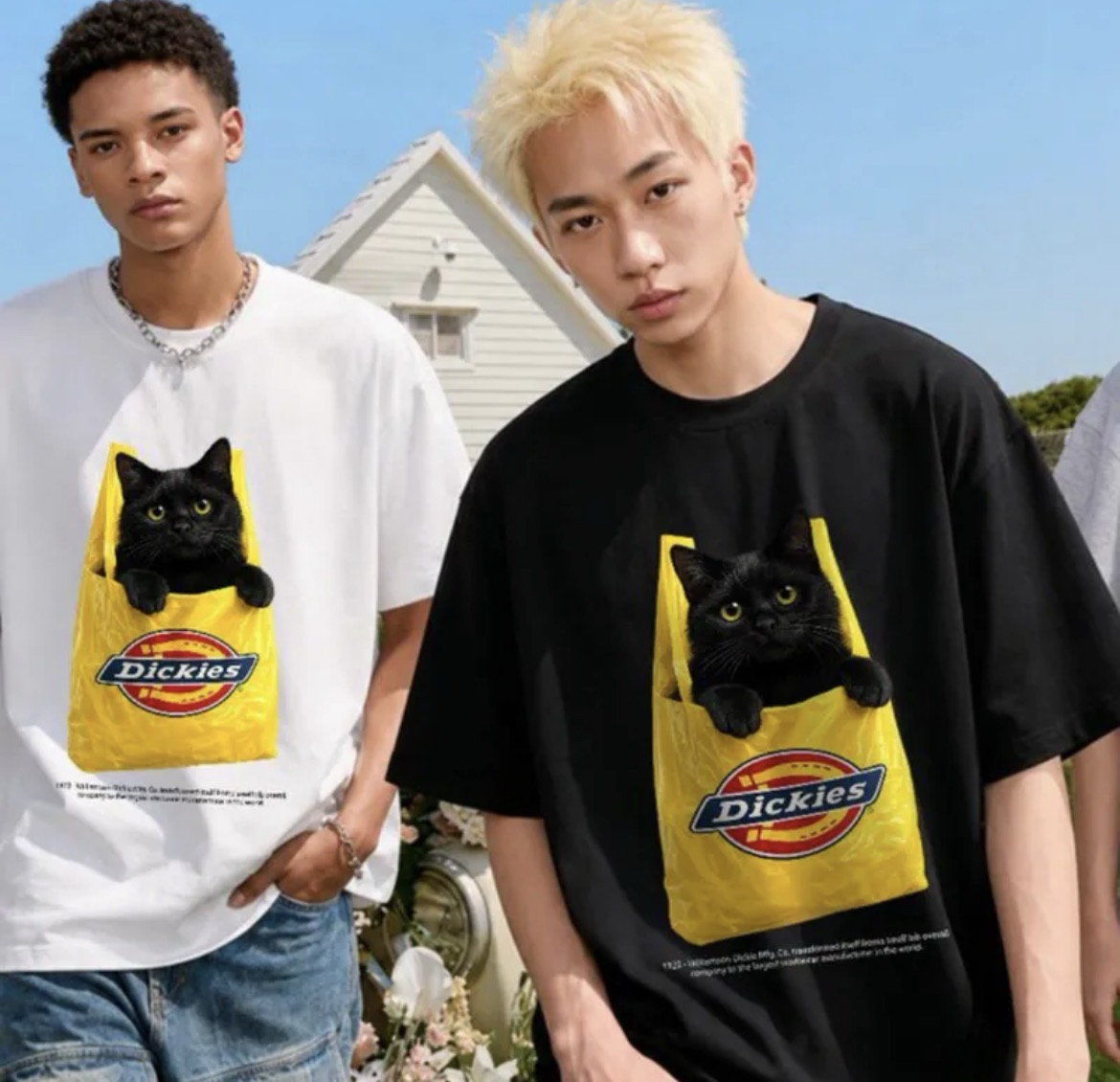 （預購）Dickies美式復古黑貓購物袋短Tee  短袖 短T 貓咪 寬鬆 情侶
