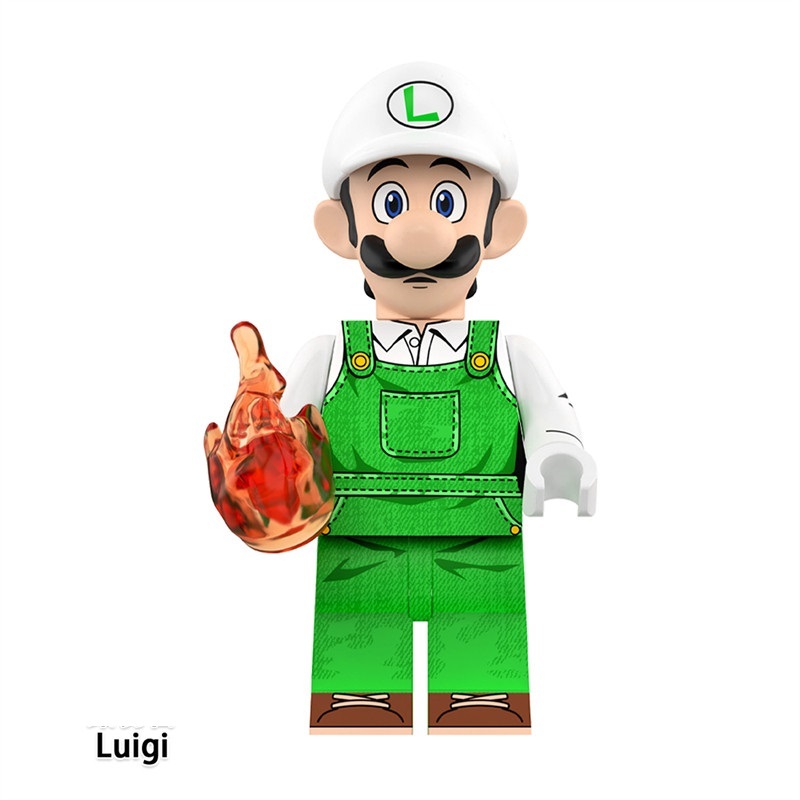 Super Mario Bros Luigi Custom Minifigures Fit Lego WM6235 WM3134