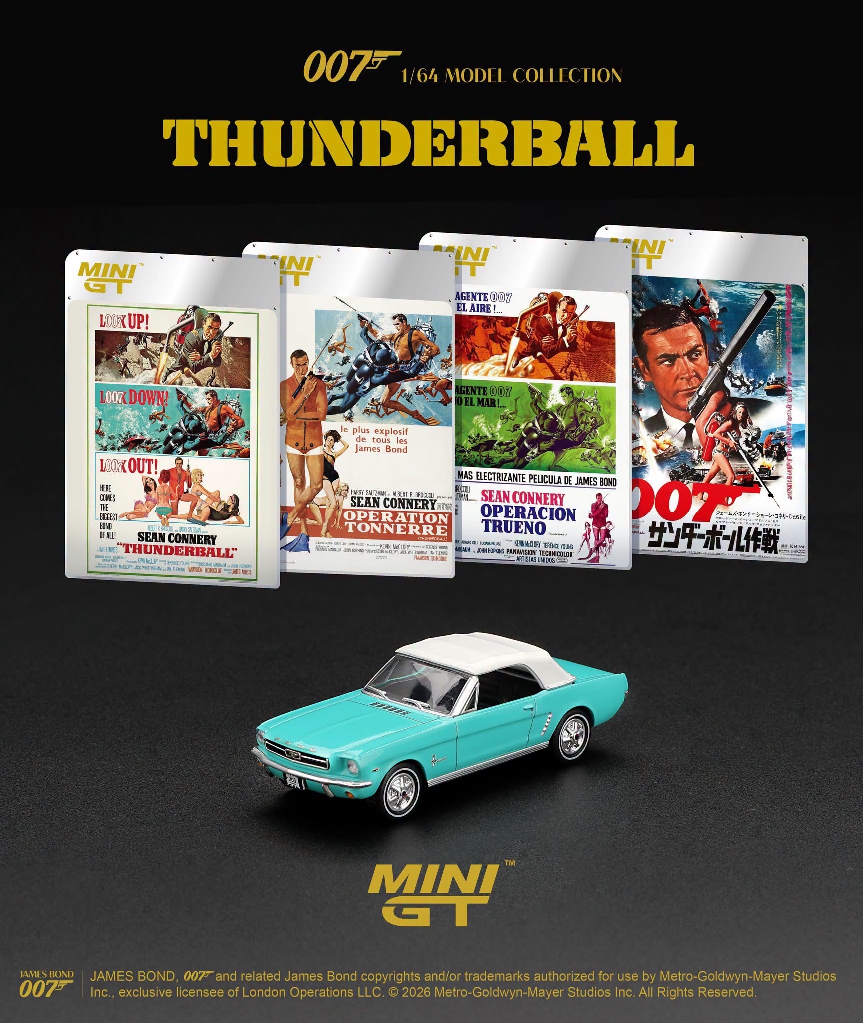 預訂PreOrder- MiniGT 923 Ford Mustang Convertible 1965 “Thunderball”