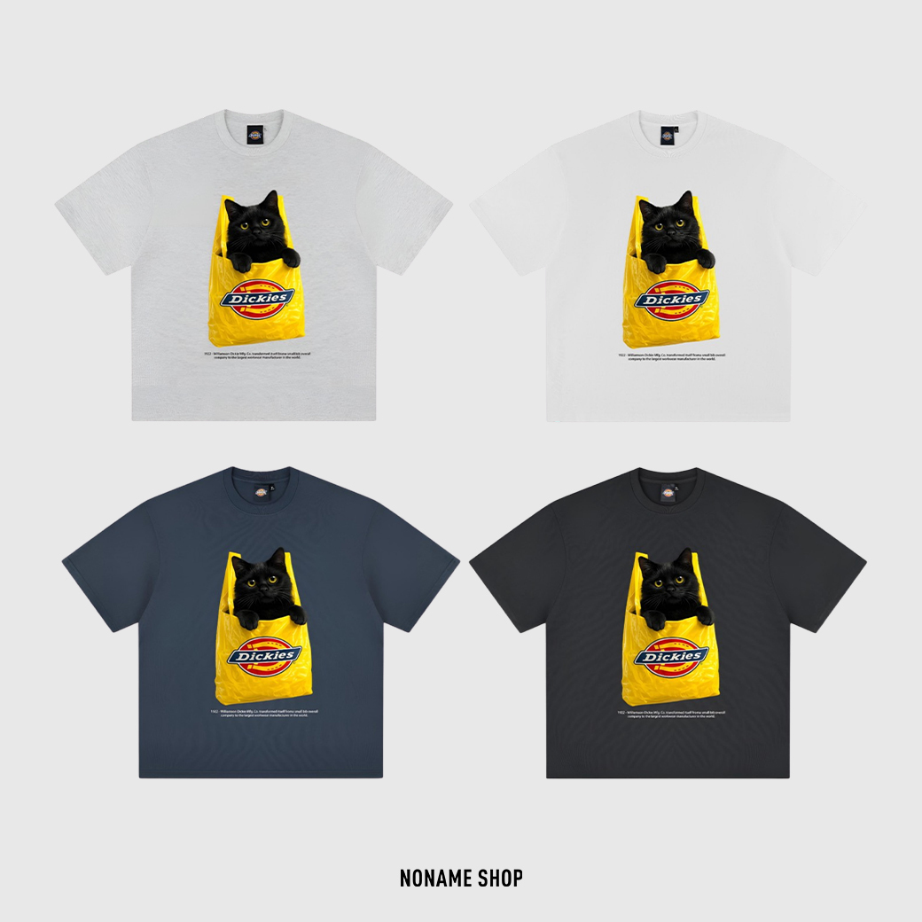 DICKIES 美式 黃色 提袋 購物袋 黑貓 四色 短袖 短T (男款)