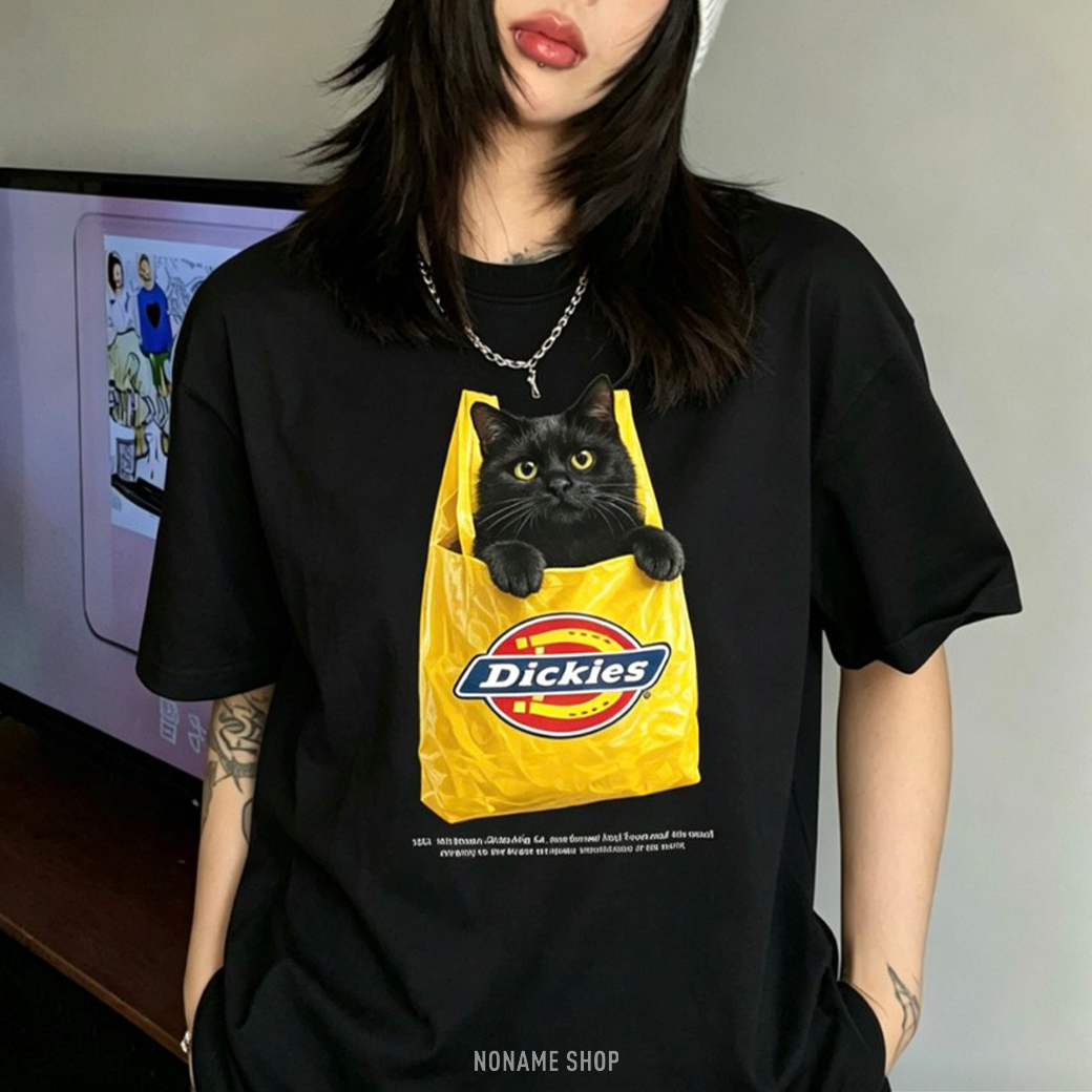 DICKIES 美式 黃色 提袋 購物袋 黑貓 四色 短袖 短T (男款)