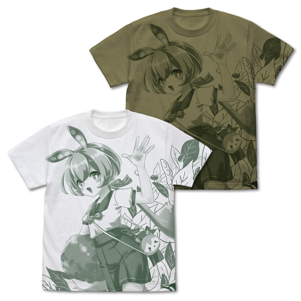 ずんだもん ｵｰﾙﾌﾟﾘﾝﾄTｼｬﾂ/LIGHT OLIVE COSPA 081726