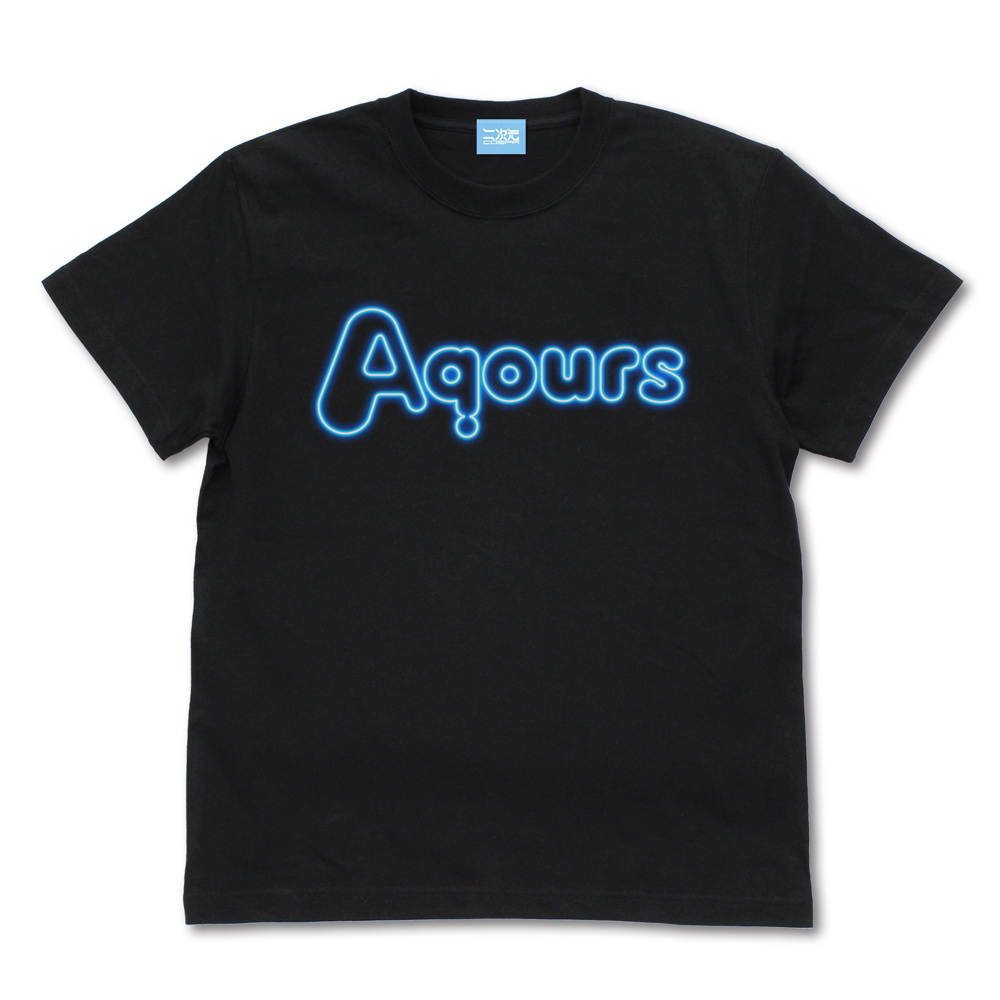 Aqours ﾈｵﾝｻｲﾝﾛｺﾞ Tｼｬﾂ/BLACK COSPA 081726