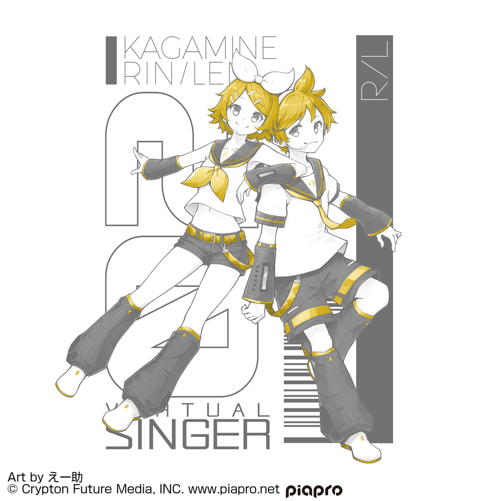 鏡音ﾘﾝ･ﾚﾝ Tｼｬﾂ えｰ助 Ver./WHITE COSPA 081726