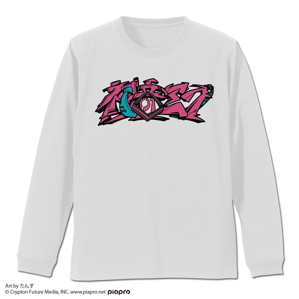 初音ﾐｸ 袖ﾘﾌﾞﾛﾝｸﾞｽﾘｰﾌﾞTｼｬﾂ たんす Ver./WHITE COSPA 081726