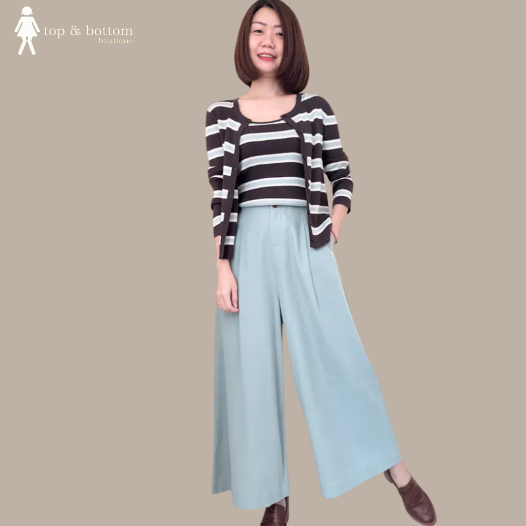 COTTON HIGH WAISTED WIDE LEG PANT