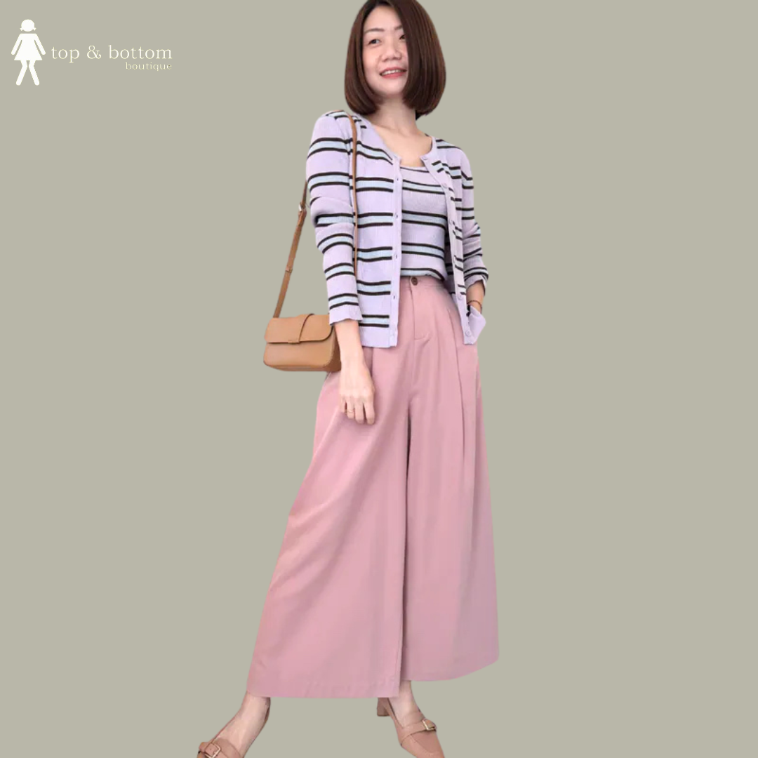 COTTON HIGH WAISTED WIDE LEG PANT