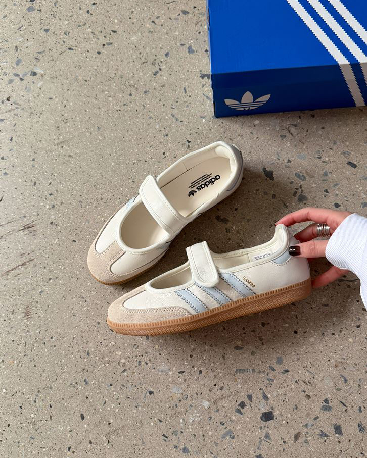 ADIDAS SAMBA JANE 海鹽寶寶藍 奶油藍 奶油白 米色 淡藍色 瑪莉珍鞋 涼鞋 女鞋 JR7339 / 調貨