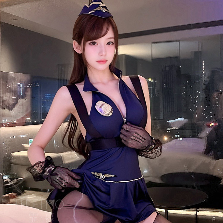 ZY114 皇家誘惑美背警察服 藍