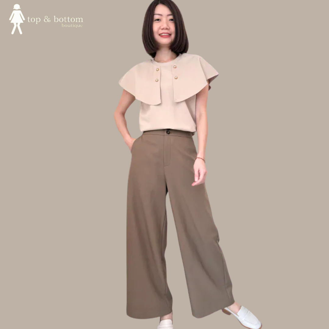 SOFT FABRIC CAPE SLEEVE BLOUSE