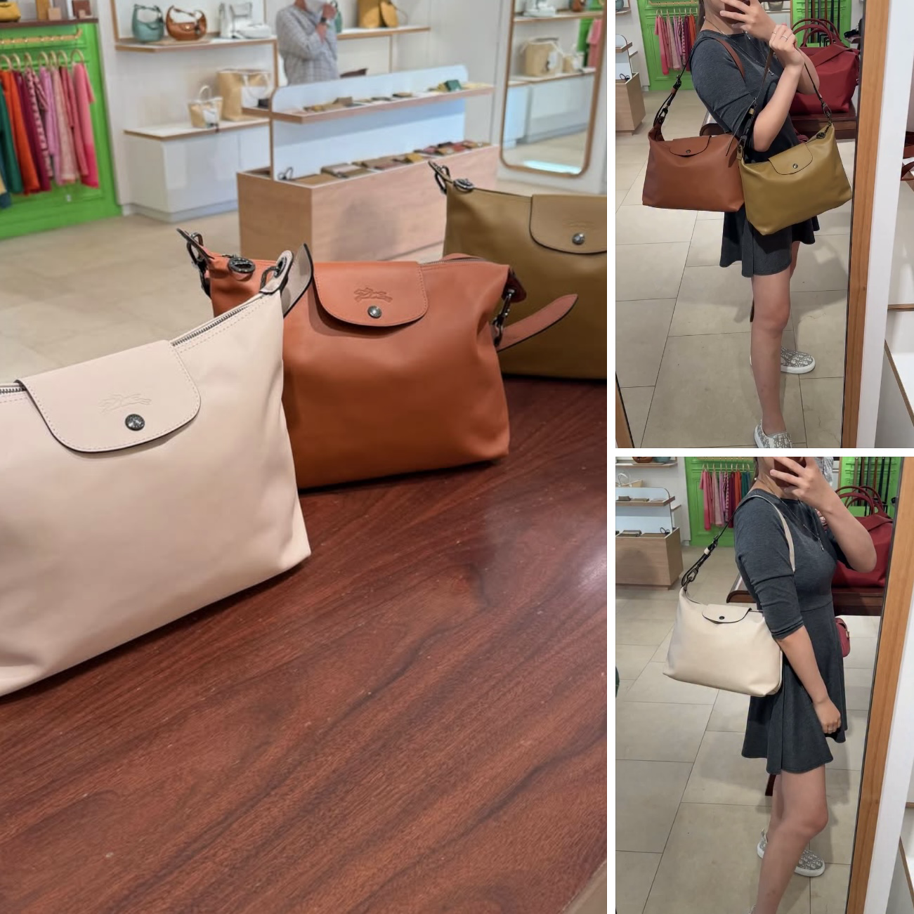 Longchamp le pliage Xtra leather hobo square