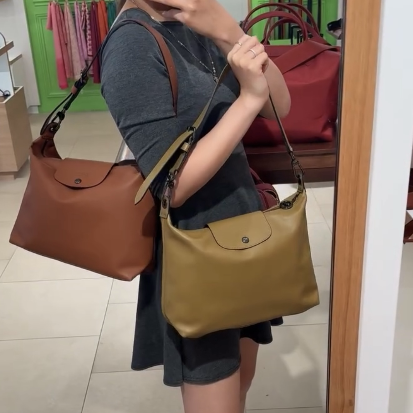 Longchamp le pliage Xtra leather hobo square