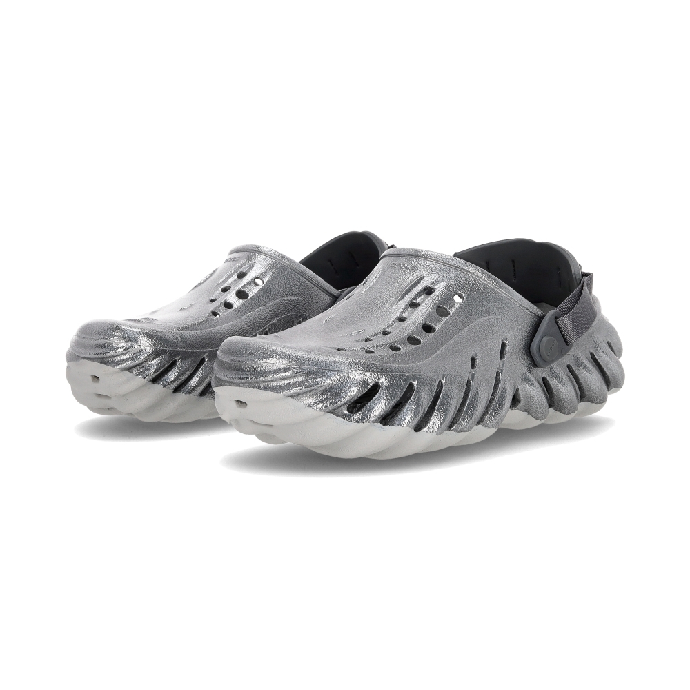 Crocs Echo Clog 男鞋 女鞋 金屬灰色 波波 克駱格 休閒 洞洞鞋 涼拖鞋 214109-1FS