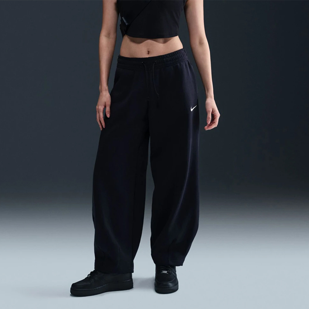 Nike As Nsw Phnx Flc Mr Os Tapr P 女款 黑色 中腰 磨毛 長褲 HJ0899-010