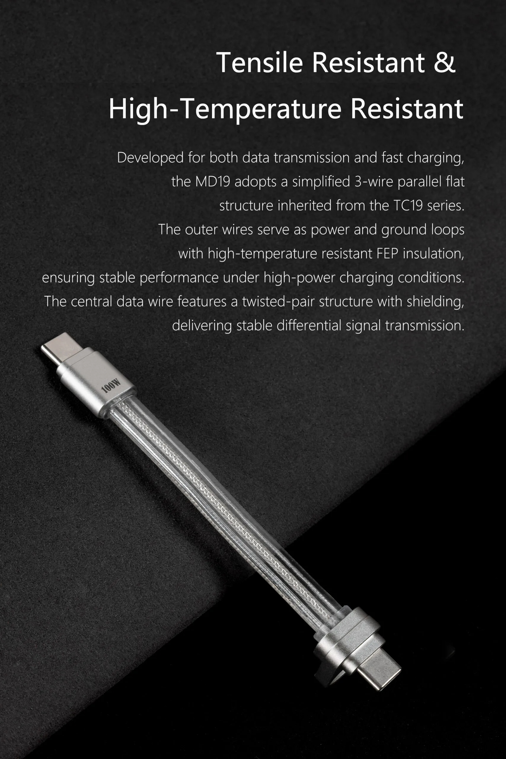 MD19L 100W Bendable Fast Charging USB-C Cable