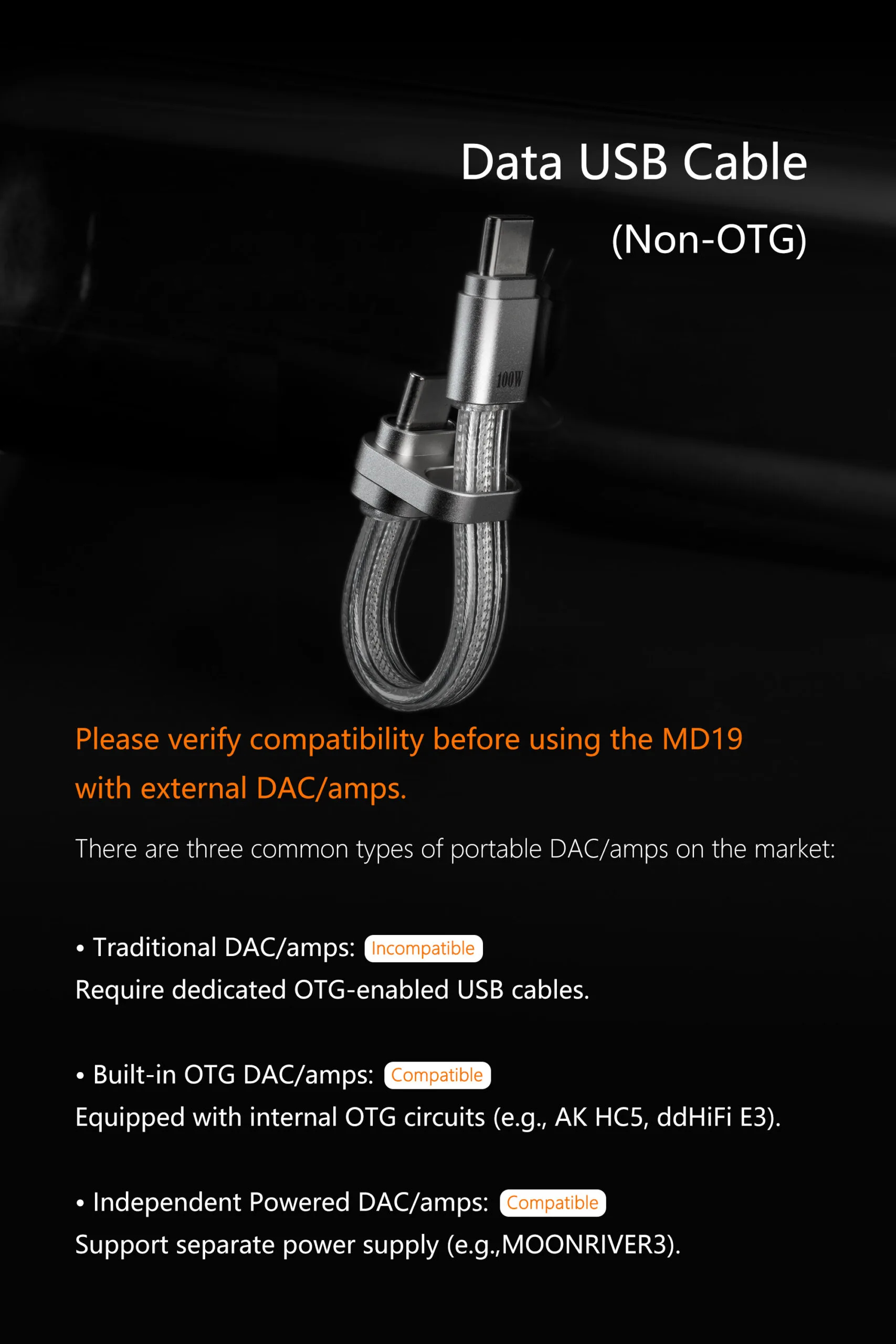 MD19L 100W Bendable Fast Charging USB-C Cable