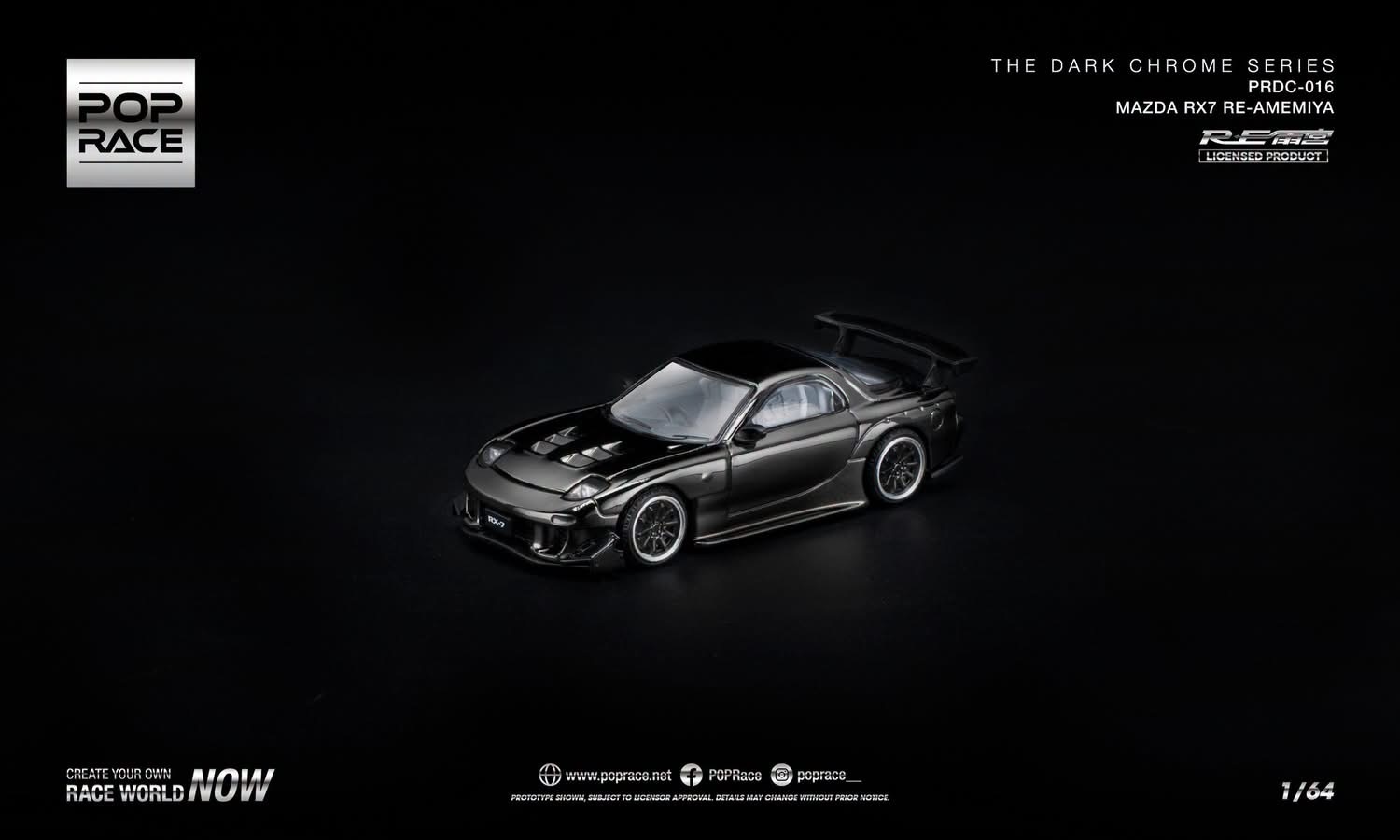 預訂Pre Order - Poprace MAZDA RX-7 RE-AMEMIYA - DARK CHROME PRDC016