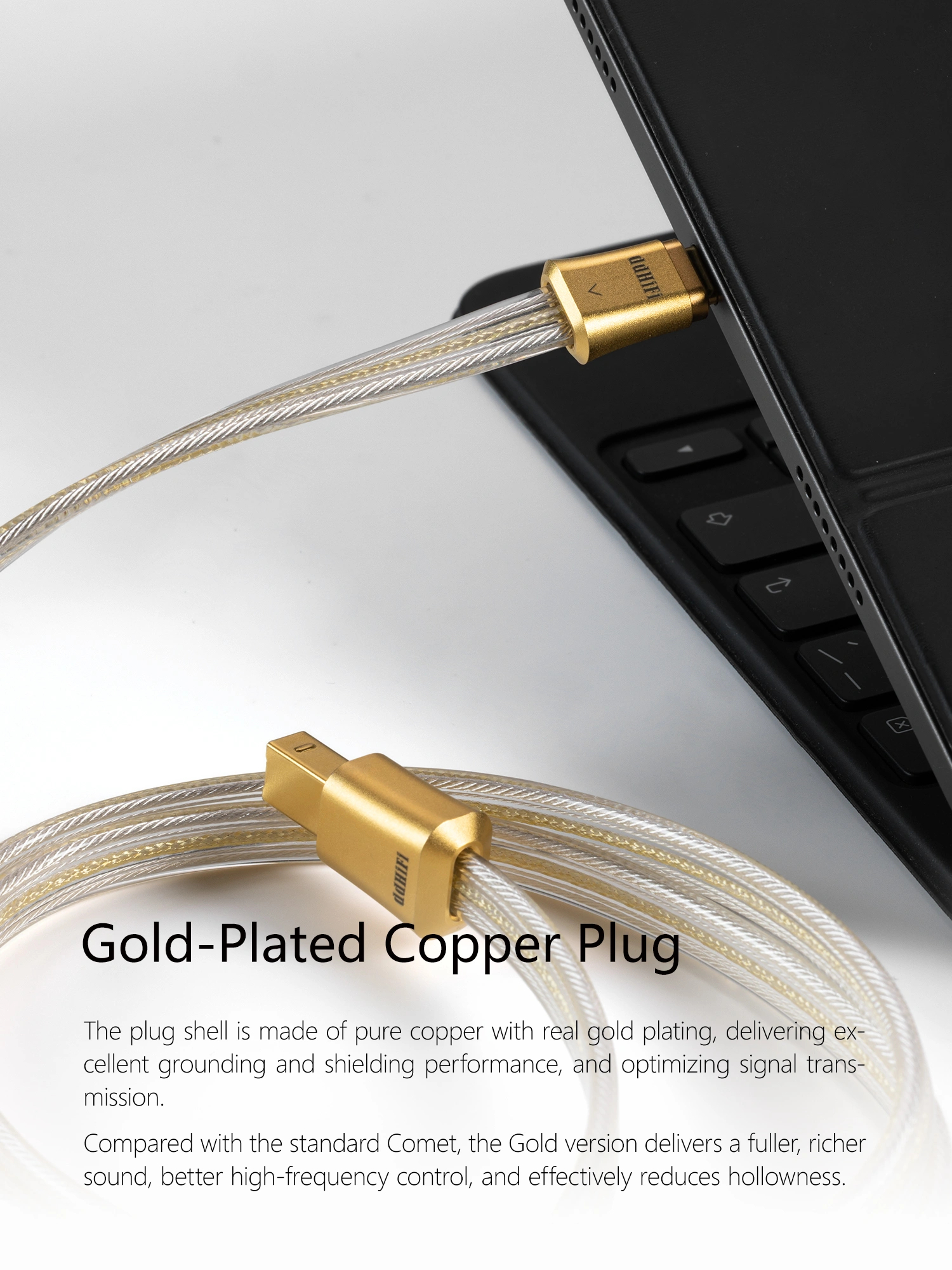 ddHiFi TC19BC Comet Gold Pure Silver Digital Signal Cable (Gold Edition)