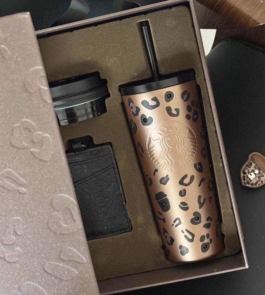 【Luxury】星巴克 Starbucks 豹紋 限定 手提杯 保冰杯 情人節禮物 直飲壺 水杯 閃鑽杯 虎皮紋 多款可選