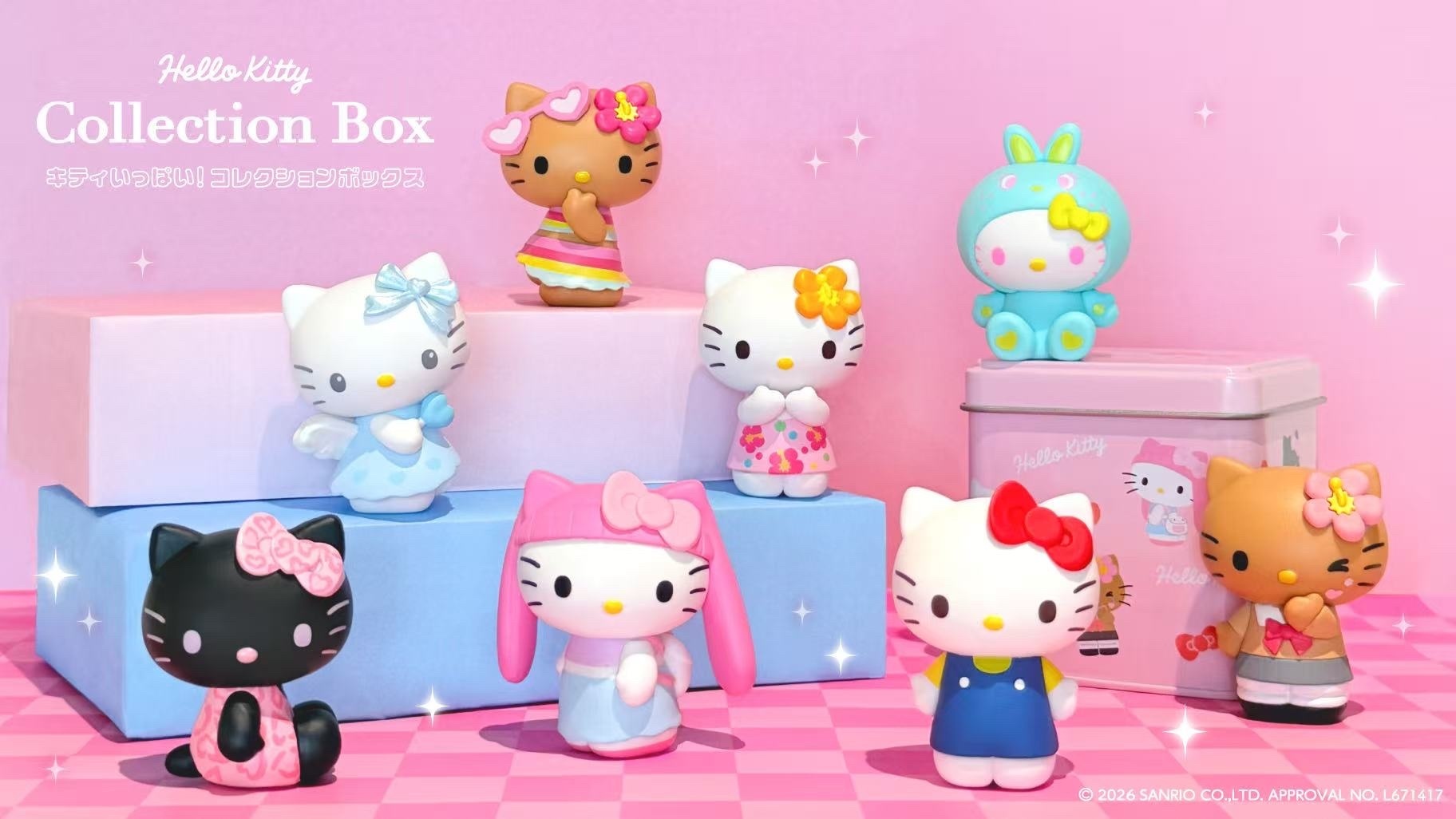日本 Sanrio Hello Kitty 公仔連收納鐵盒盲盒