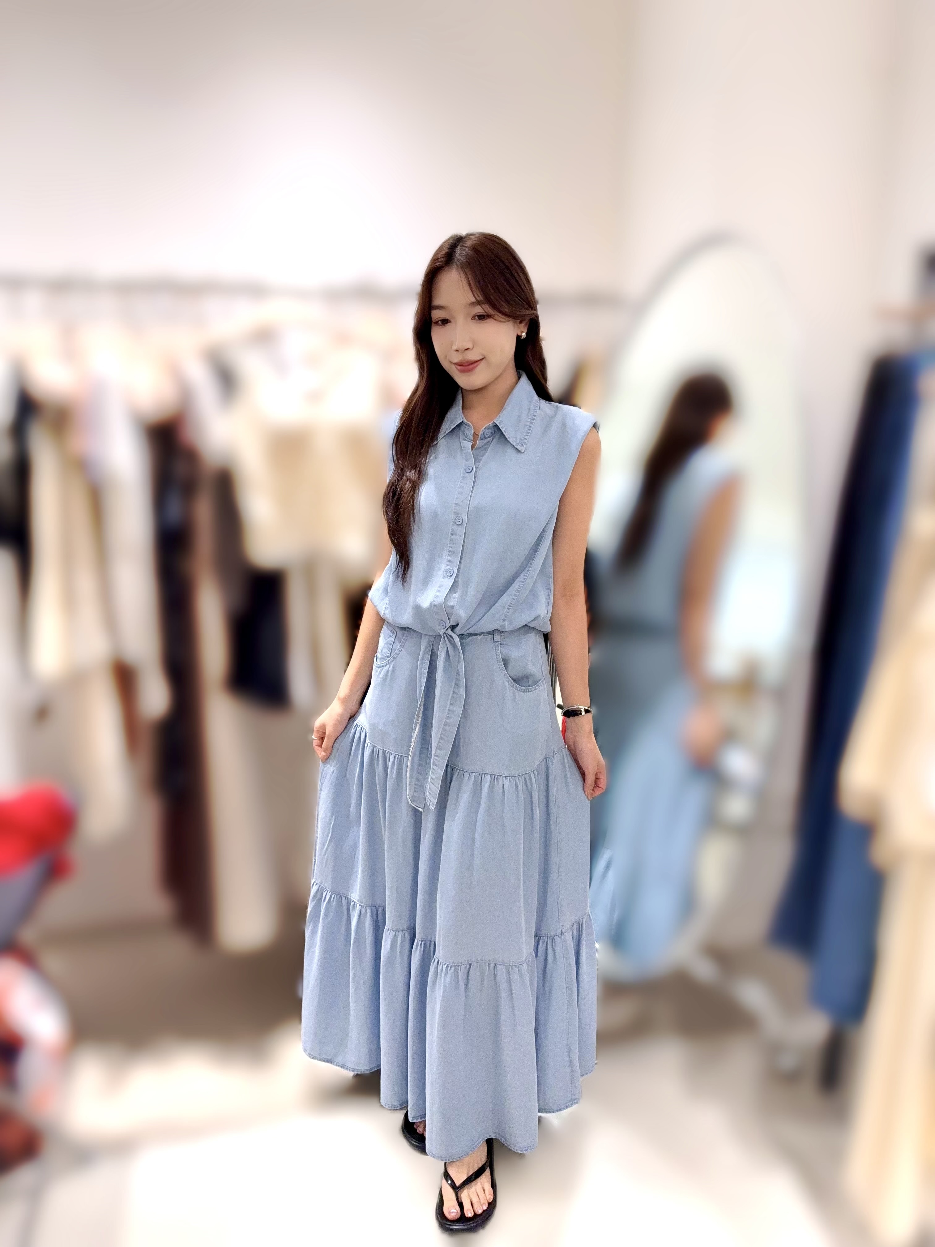 UK04 [1  SET]上衣:胸42 長19 裙:腰26-34 HIP42 長39 $799