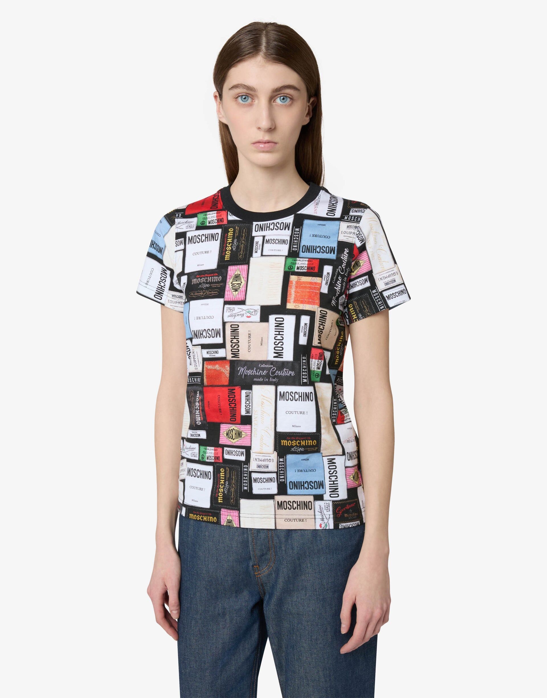 MOSCHINO 品牌拼貼圓領衫