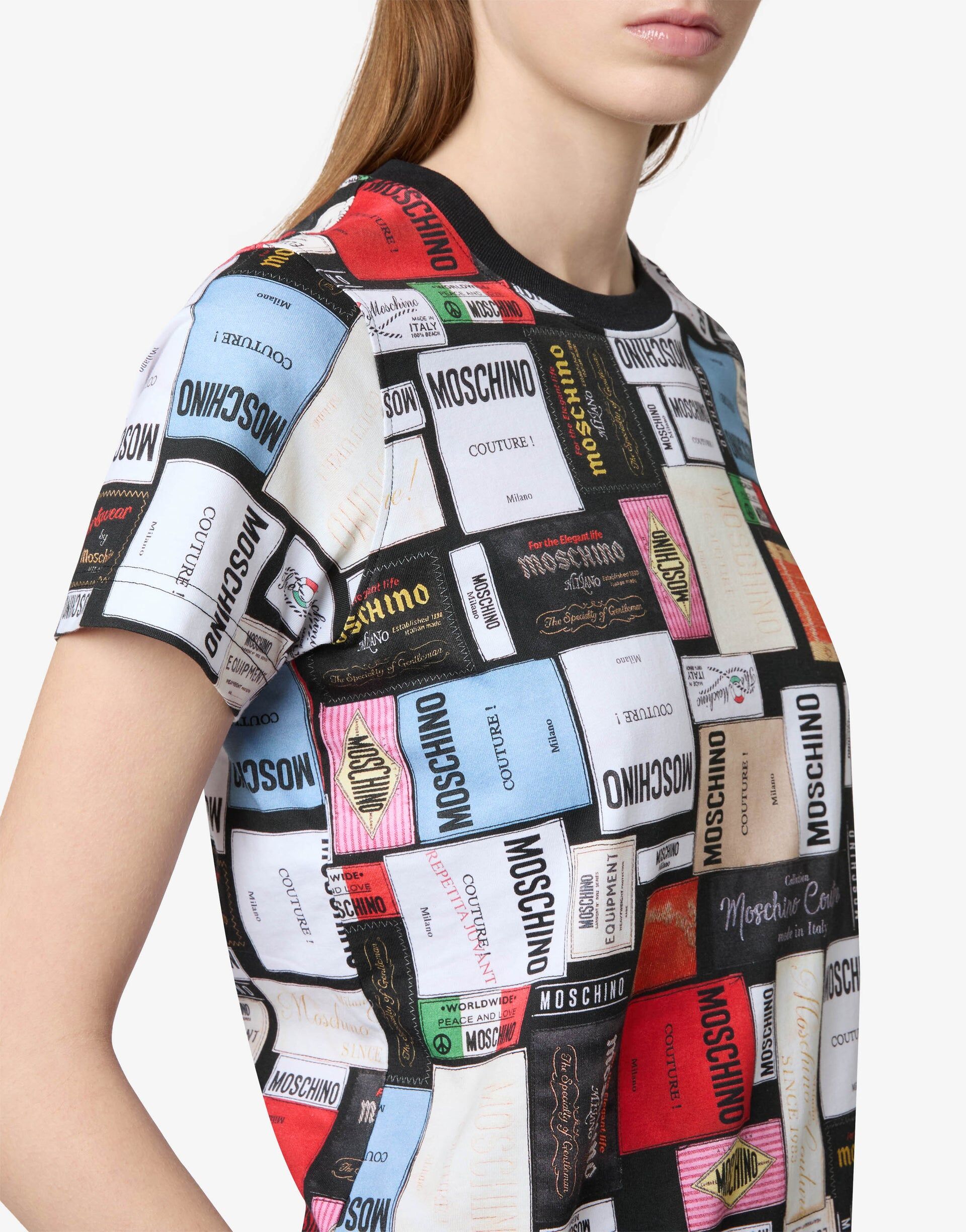 MOSCHINO 品牌拼貼圓領衫