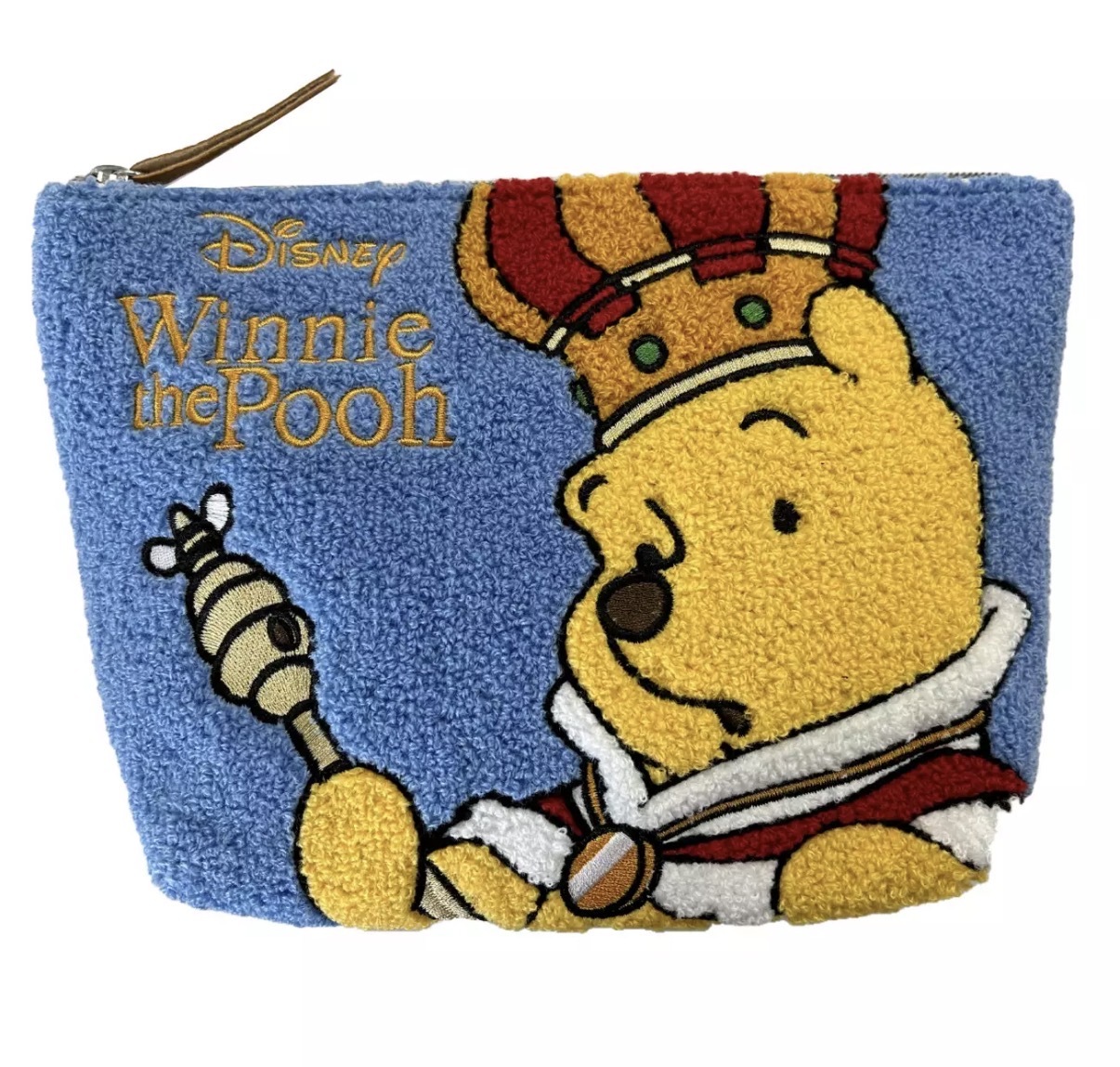 【連線大優惠】JP Pooh 毛巾刺繡拉鏈Pouch 藍紫 0830 TK260727