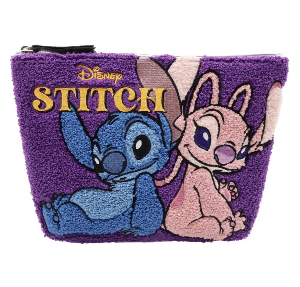 【連線大優惠】JP 史迪仔 毛巾刺繡拉鏈Pouch 紫 7547 TK260727