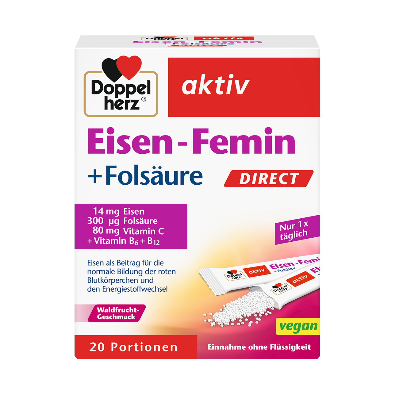 Doppelherz  aktiv Eisen-Femin+Folsäure 20 bags