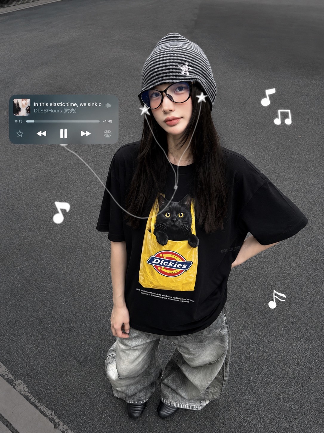 DICKIES 美式復古 外帶貓貓 純棉 重磅 短袖TEE 四色