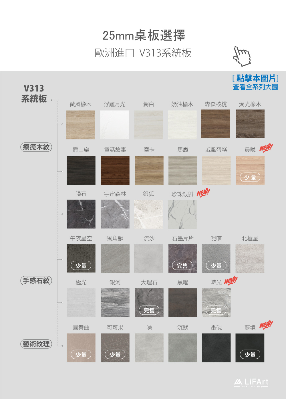 LiFArt V313選色板材挑選指南