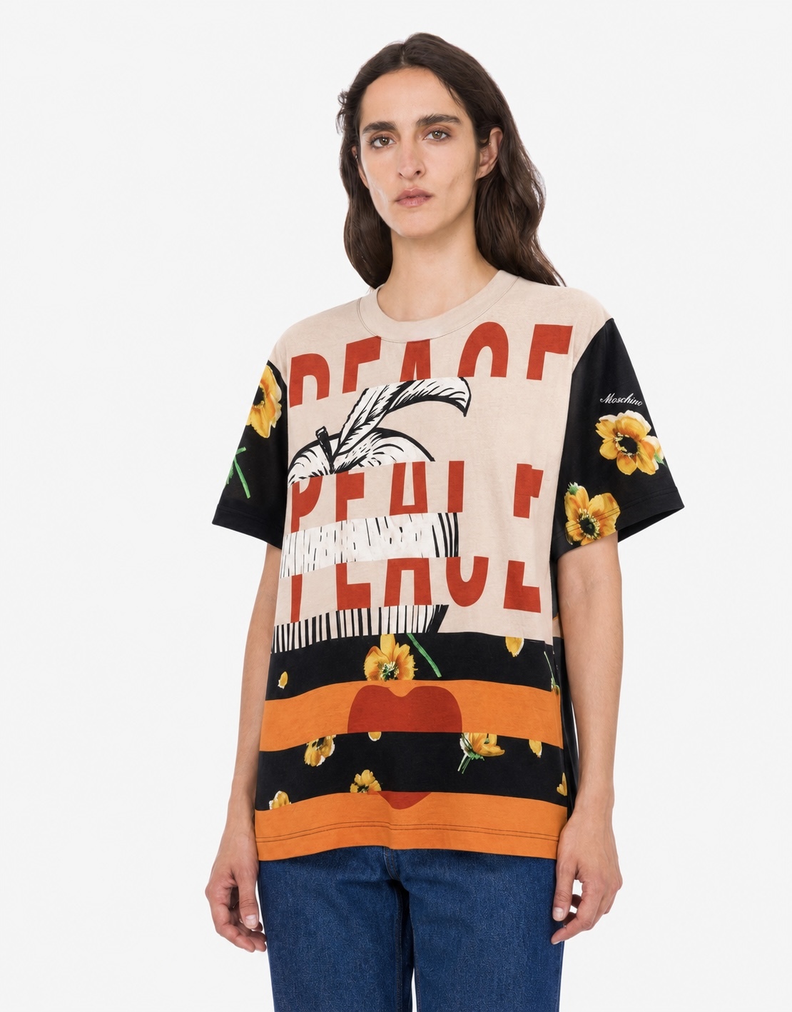 MOSCHINO 印花活力拼貼T恤