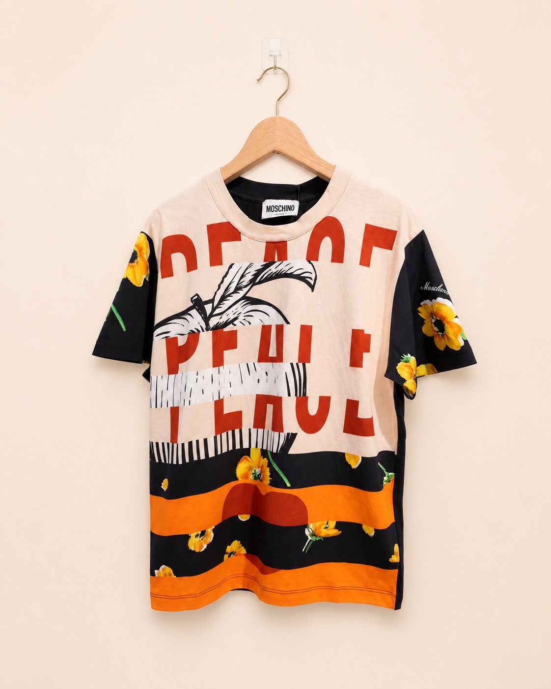 MOSCHINO 印花活力拼貼T恤