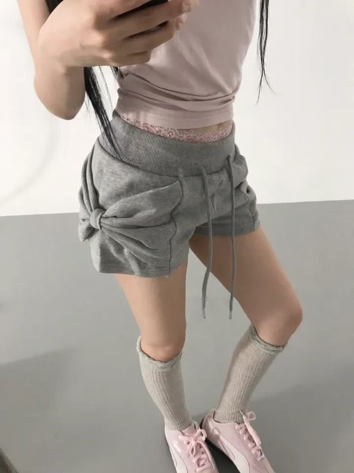 雙側蝴蝶結短褲